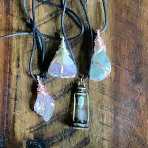 Wire wrapped crystal necklaces